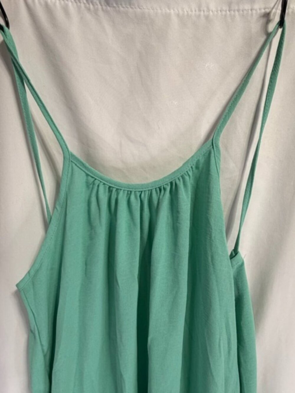 Women’s Mint Green Backless Cami Sundress - Spaghetti Strap Mini Dress - Medium